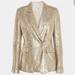 Jonathan Simkha Gold Sequin Women's Blazer